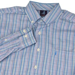 Johnnie O Prep Performance Shirt Men Medium Plaid‎ Button Down